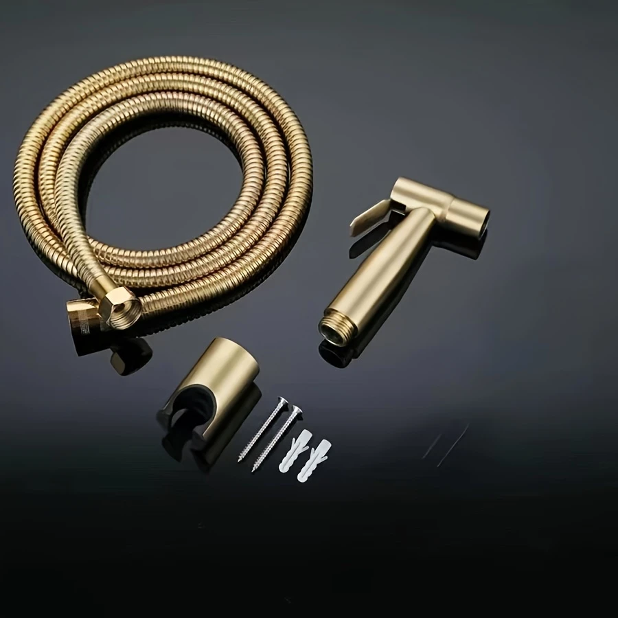 Plunger Toilet - Classic three piece set of gold
