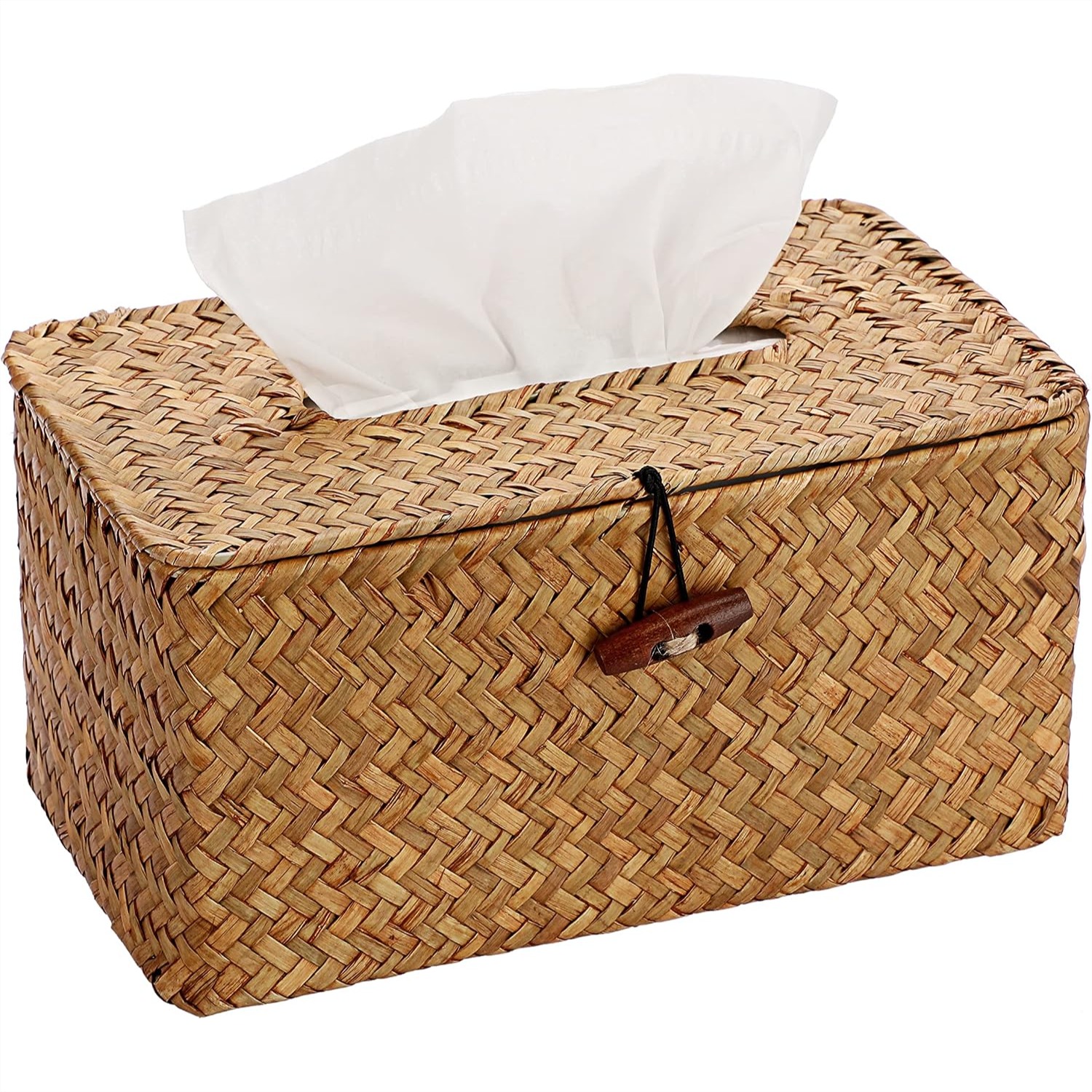 Home Bathroom Images - Large Rectangle Seagrass Tissue Box Cover