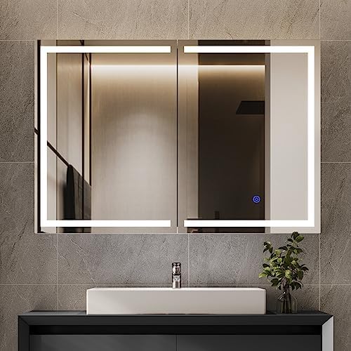 Bathroom Cabinet Mirror - Lighted Medicine Cabinet with Mirror, Wall