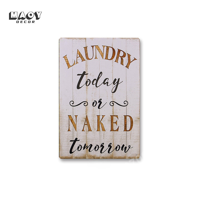Slogan Metal Tin Sign Laundry  - огляд і ціна Home Bathroom Signs