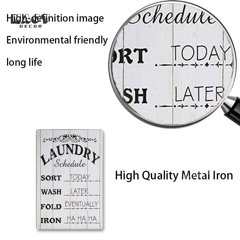 Slogan Metal Tin Sign Laundry  - огляд і ціна Home Bathroom Signs