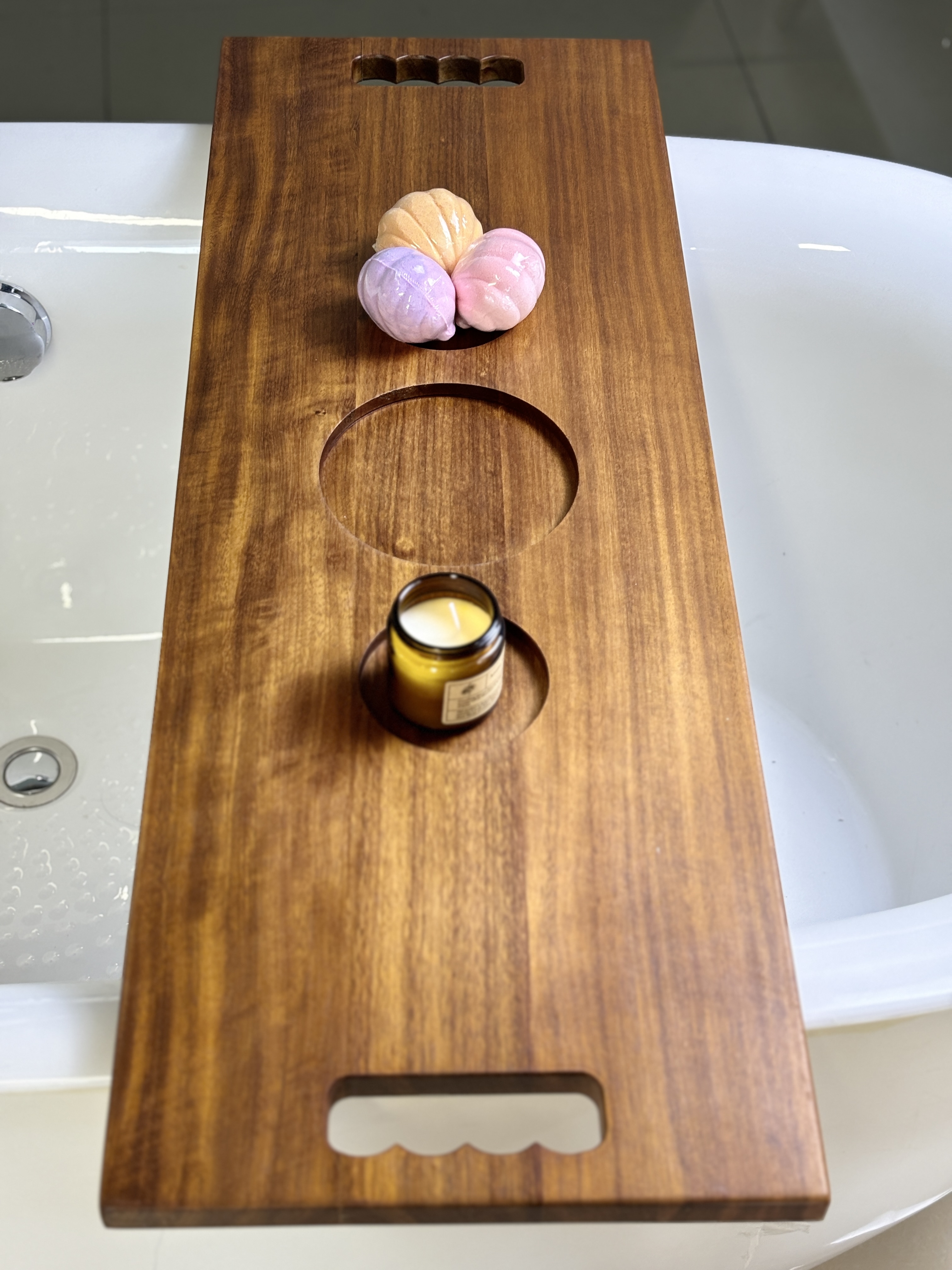 Solid Wood Bathtub Tray with S - огляд і ціна Bath Caddy Tray