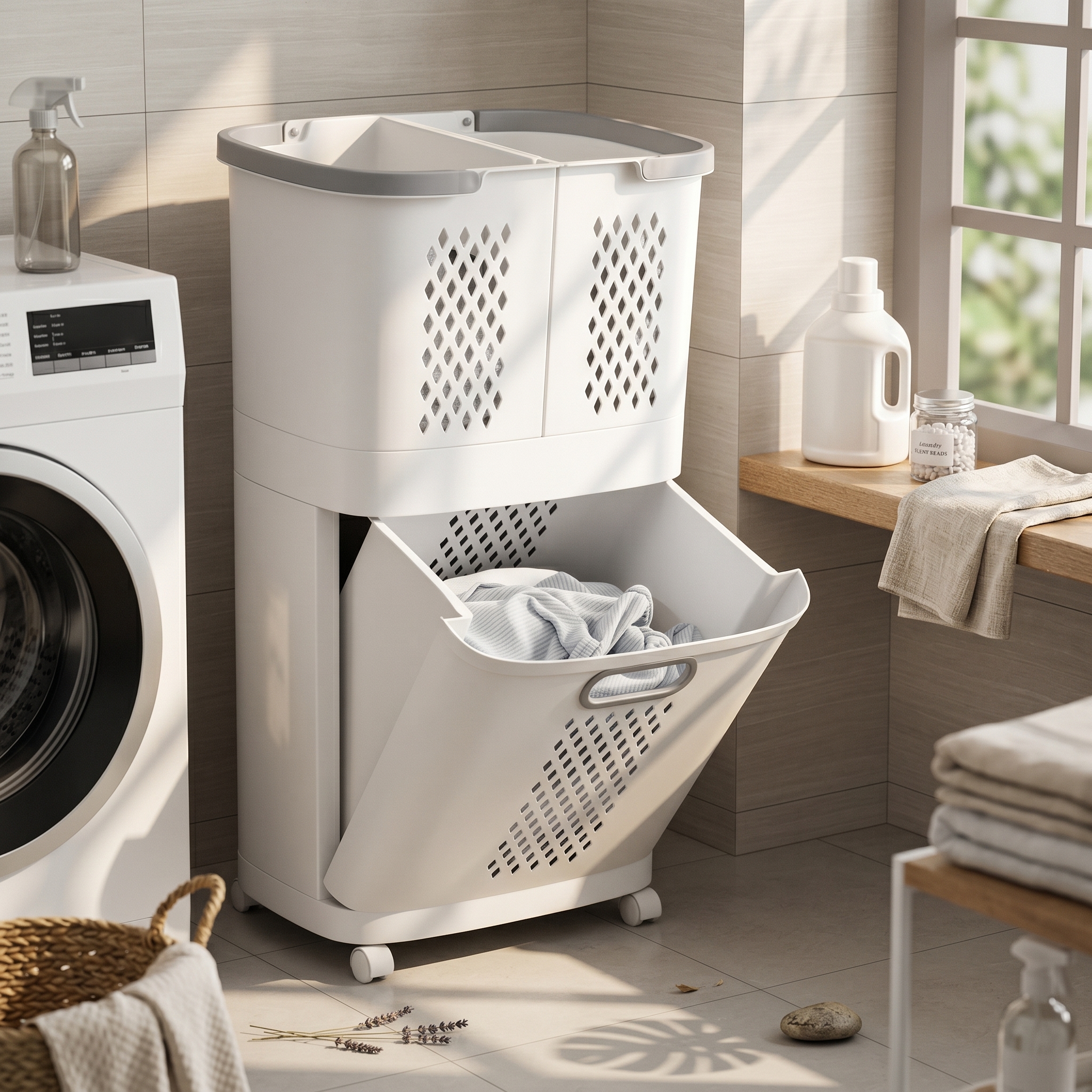 Laundry Sorter Bin Space Savin - огляд і ціна Home Bathroom Vent