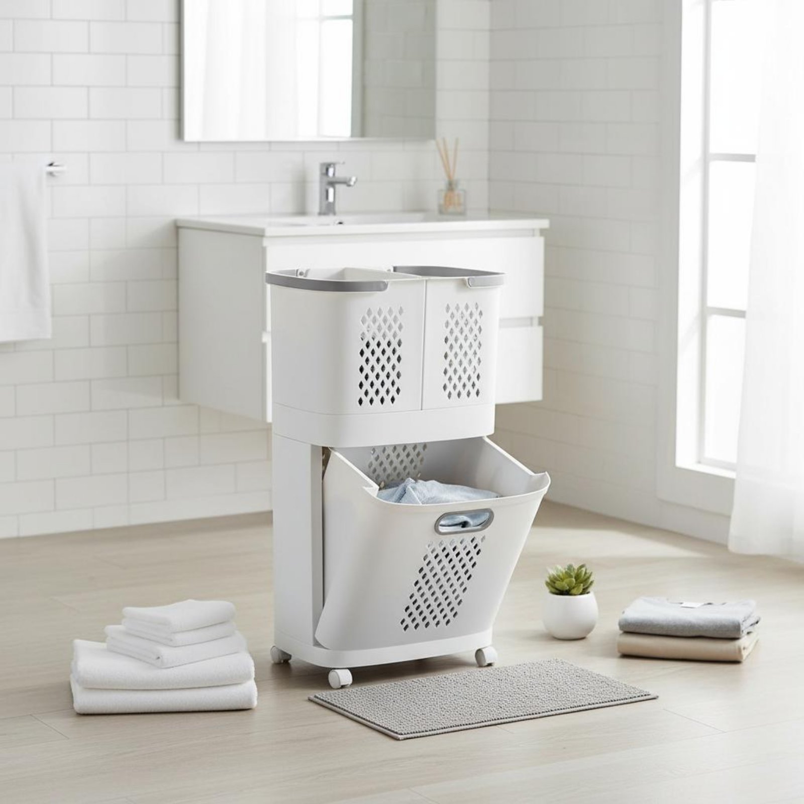 Laundry Sorter Bin Space Savin - огляд і ціна Home Bathroom Vent