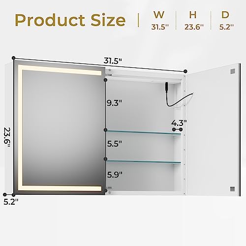Lighted Medicine Cabinet with  - огляд і ціна Bathroom Cabinet Mirror
