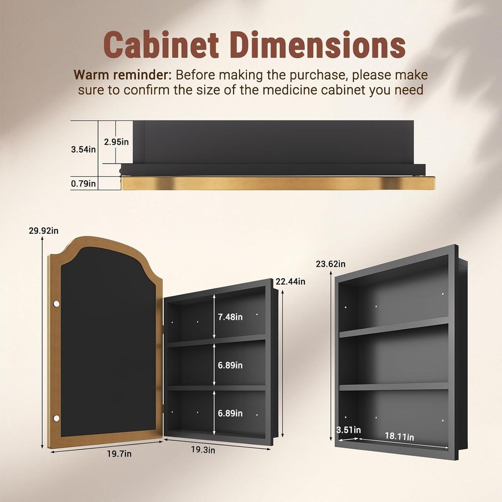 Gold Metal Surface Mount Medic - огляд і ціна Bathroom Cabinet Mirror