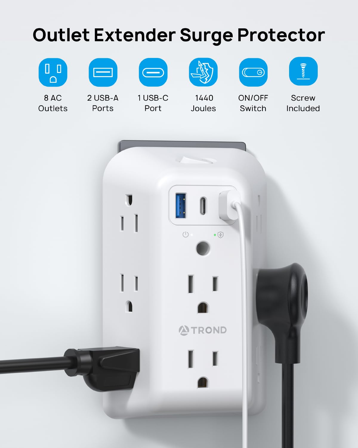Surge Protector 8 Outlet Exten - огляд і ціна Home Bathroom Images