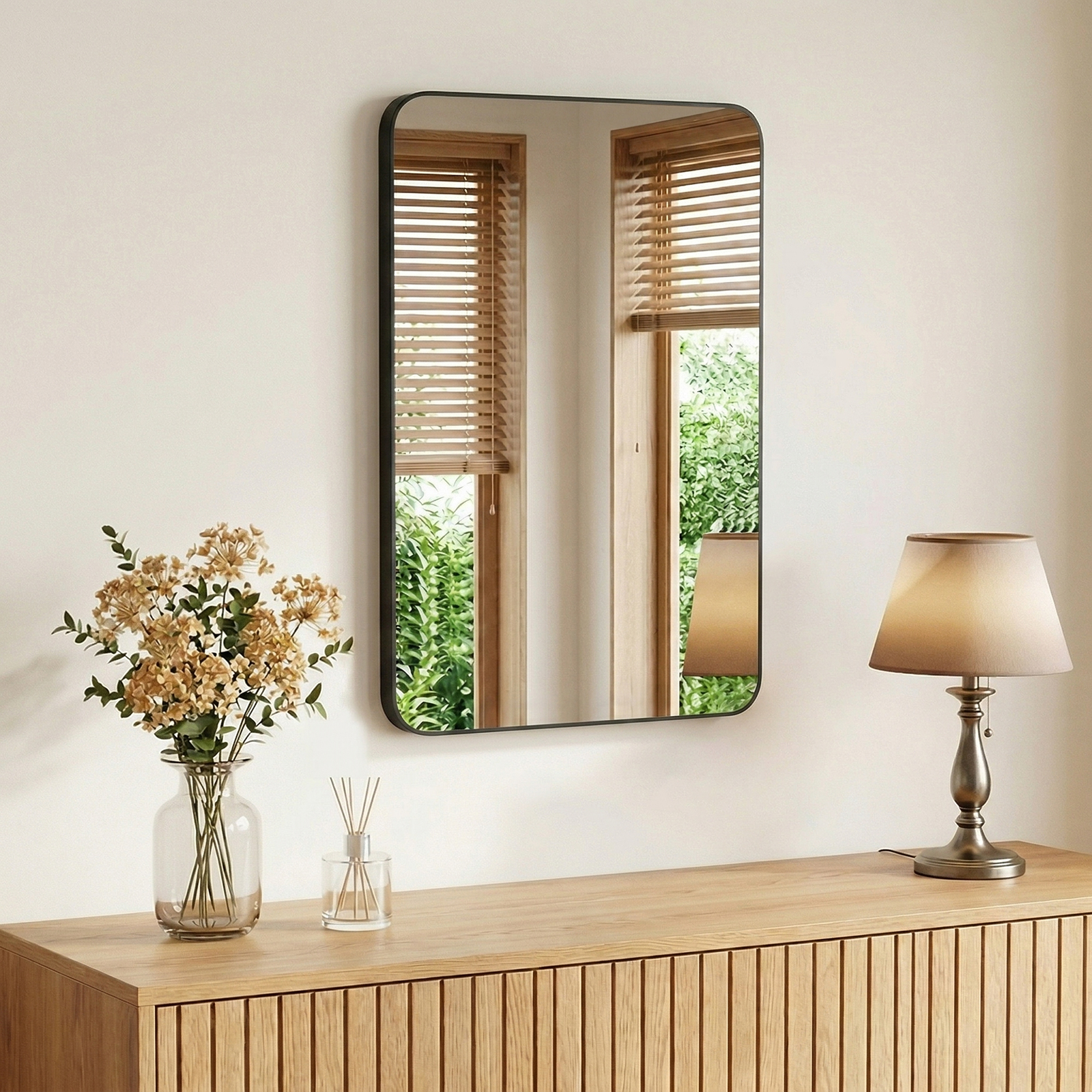 JHK Rounded Rectangle Wall Mir - огляд і ціна Bathroom Cabinet Mirror