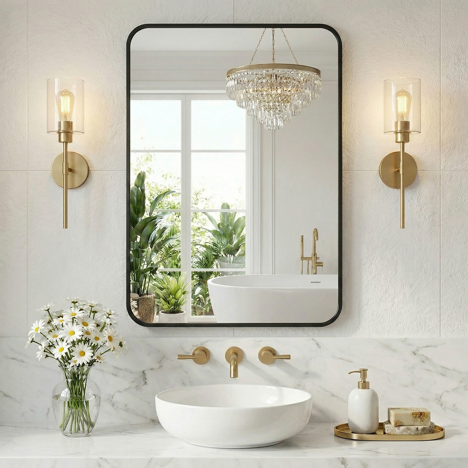 JHK Rounded Rectangle Wall Mir - огляд і ціна Bathroom Cabinet Mirror
