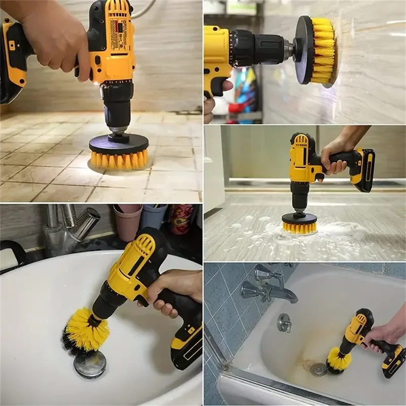 3 Pcs/Set Power Drill Brush Se - огляд і ціна Home Bathroom Cleaning Kit