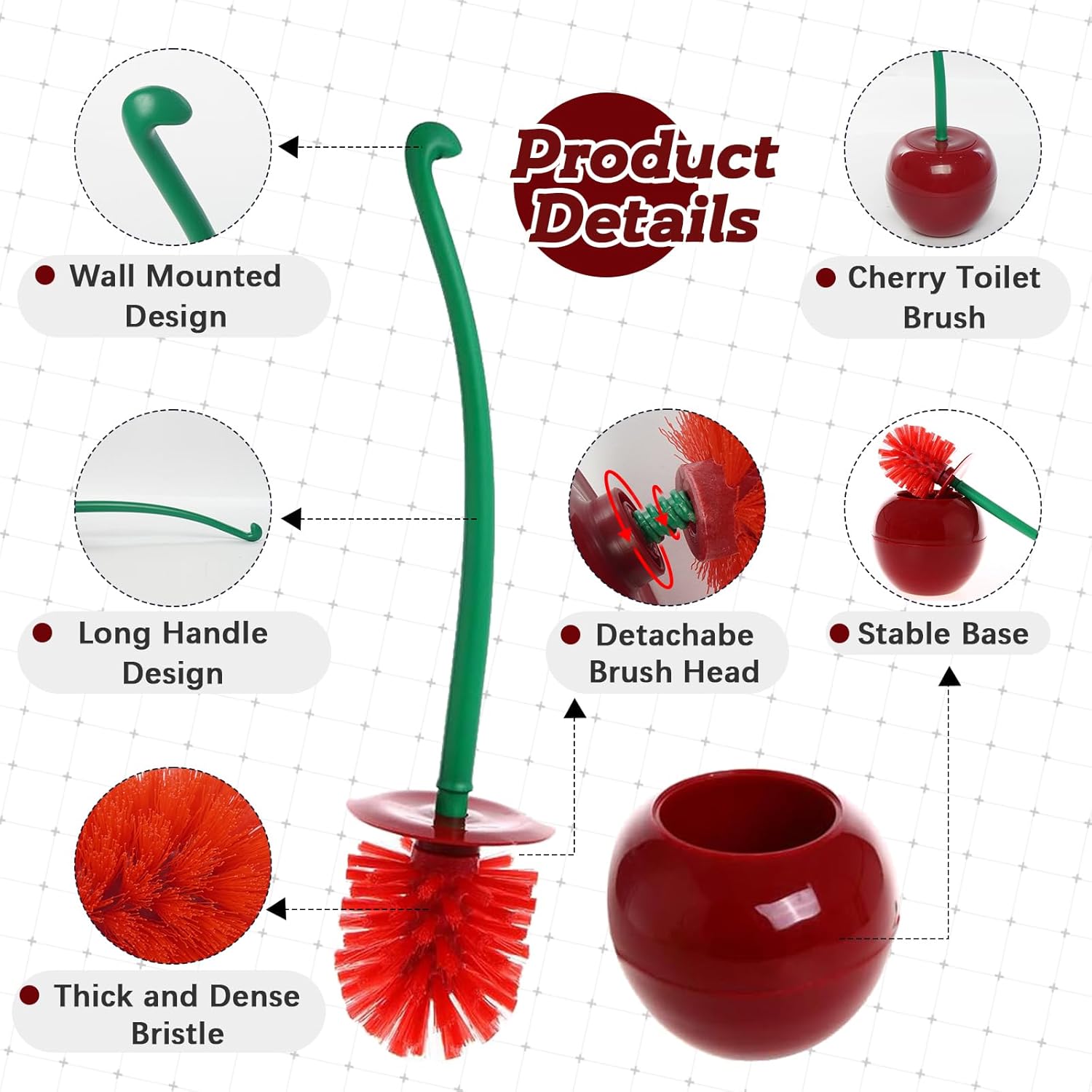 3 Colors Cherry-Shaped Toilet  - огляд і ціна Home Bathroom Cleaning Kit