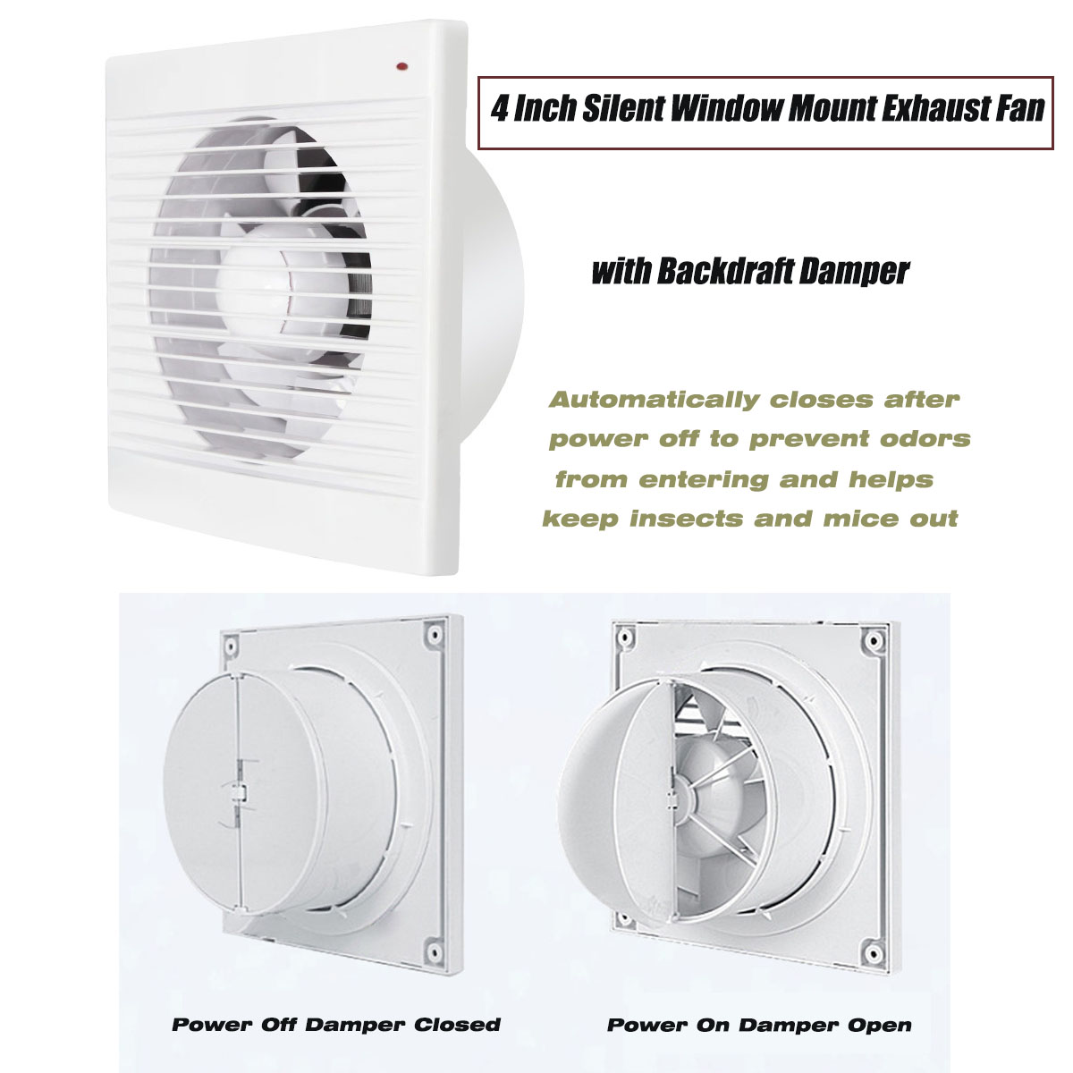 4 Inch Silent Window Mount Exh - огляд і ціна Home Bathroom Vent