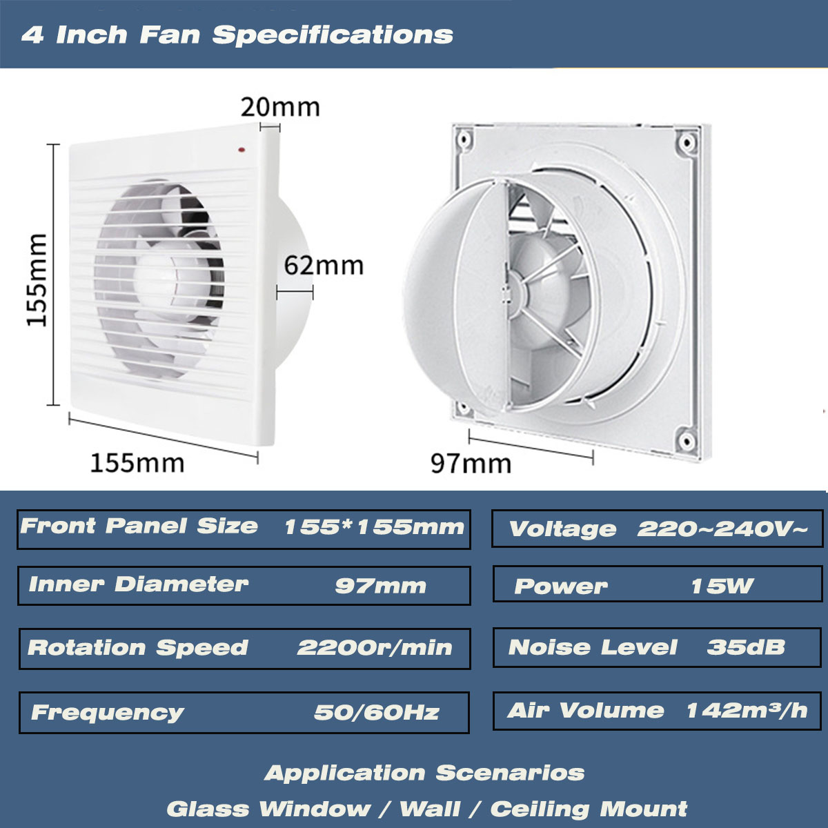 4 Inch Silent Window Mount Exh - огляд і ціна Home Bathroom Vent