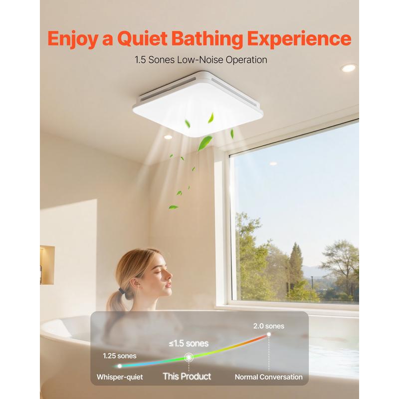 Bathroom Exhaust Fan with LED  - огляд і ціна Home Bathroom Vent Fans