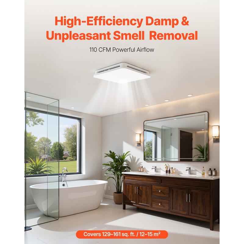 Bathroom Exhaust Fan with LED  - огляд і ціна Home Bathroom Vent Fans