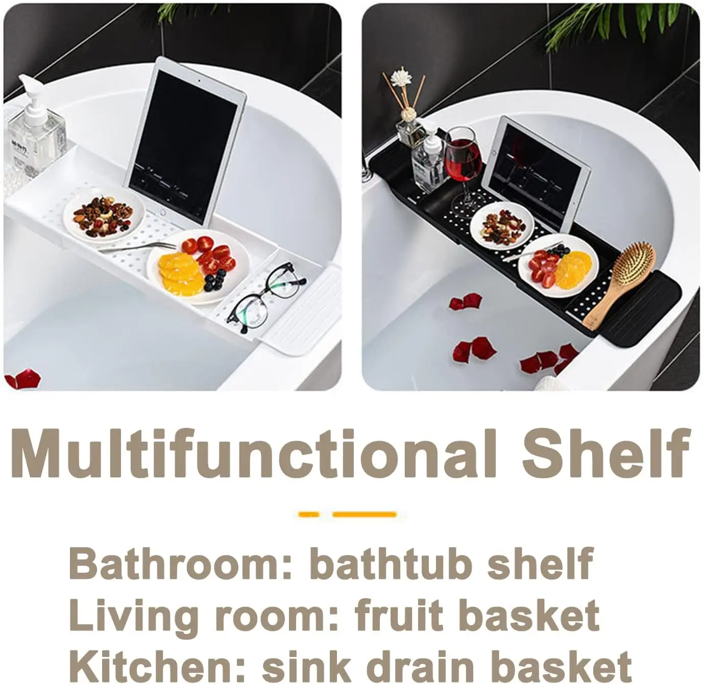 Expandable Drain Bath Shelf Ca - огляд і ціна Bath Caddy Tray