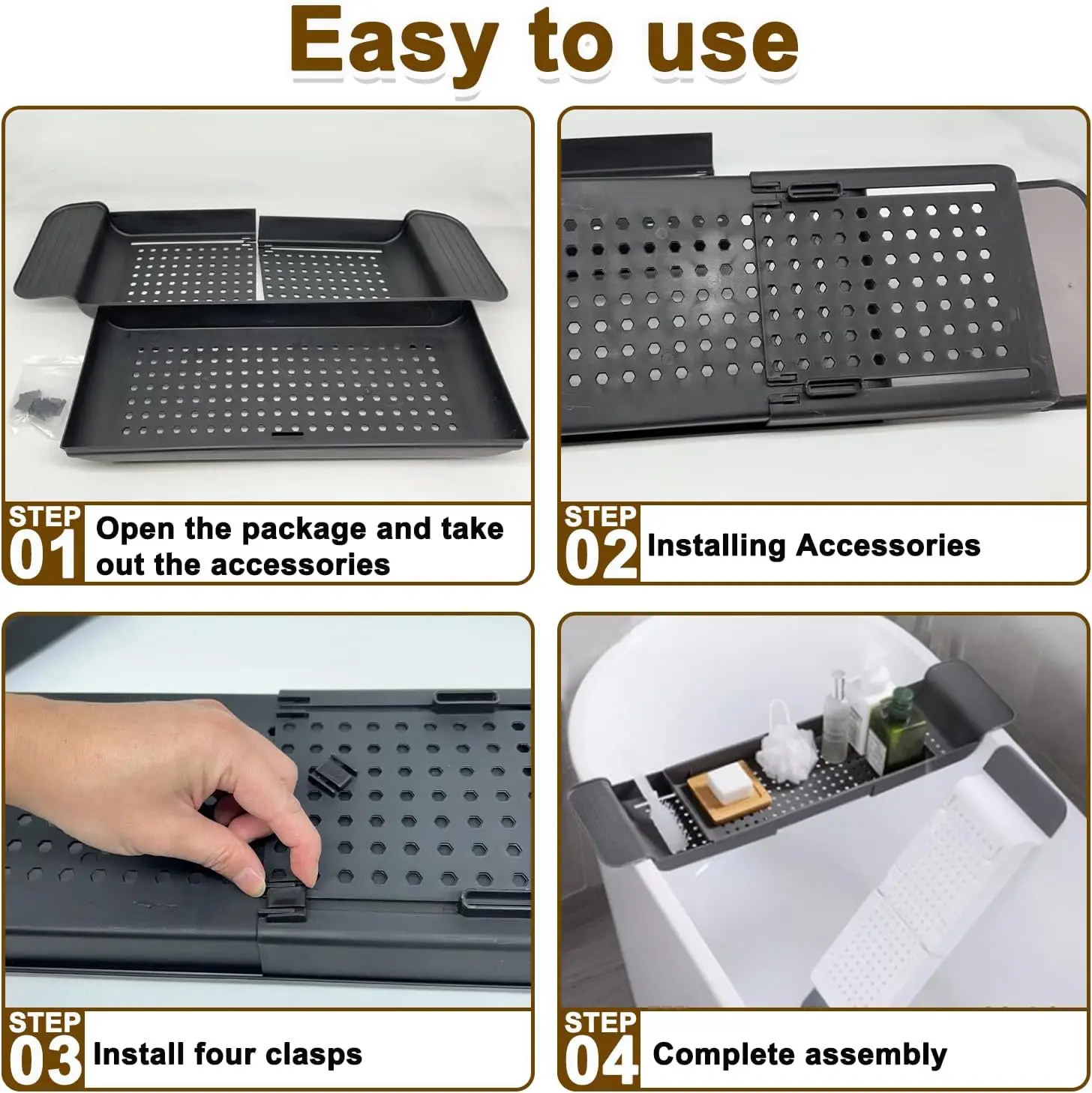 Expandable Drain Bath Shelf Ca - огляд і ціна Bath Caddy Tray