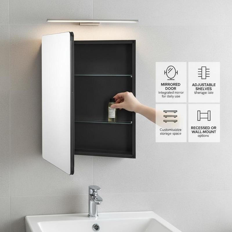 Mirrored medicine cabinet (662 - огляд і ціна Bathroom Cabinet Mirror