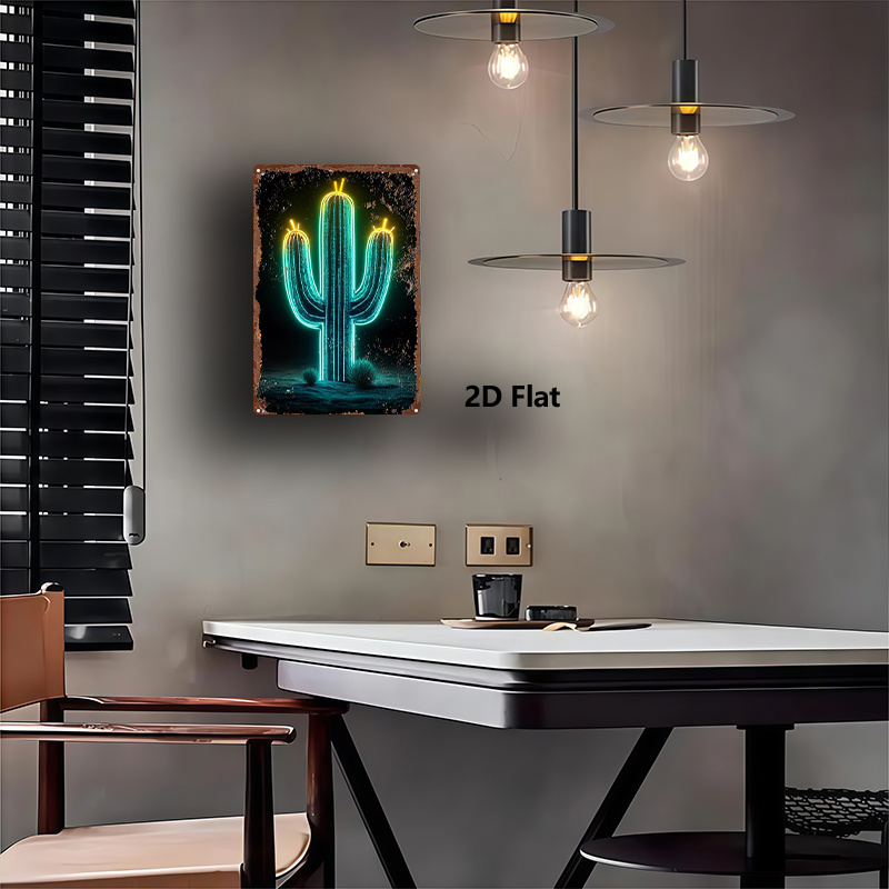 Vintage Neon Desert Cactus Alu - огляд і ціна Home Bathroom Signs