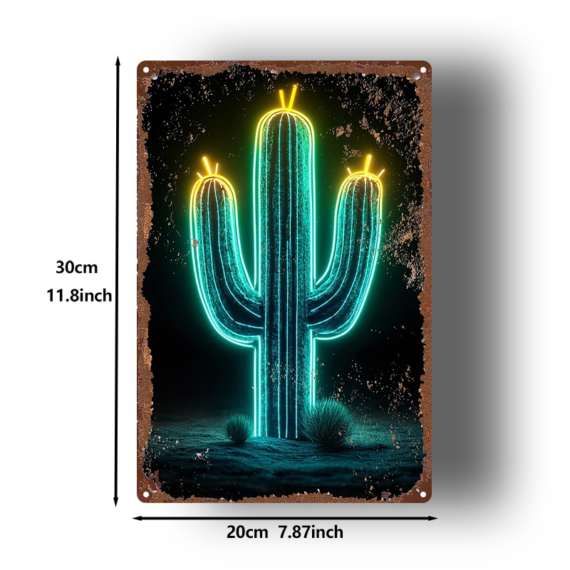 Vintage Neon Desert Cactus Alu - огляд і ціна Home Bathroom Signs
