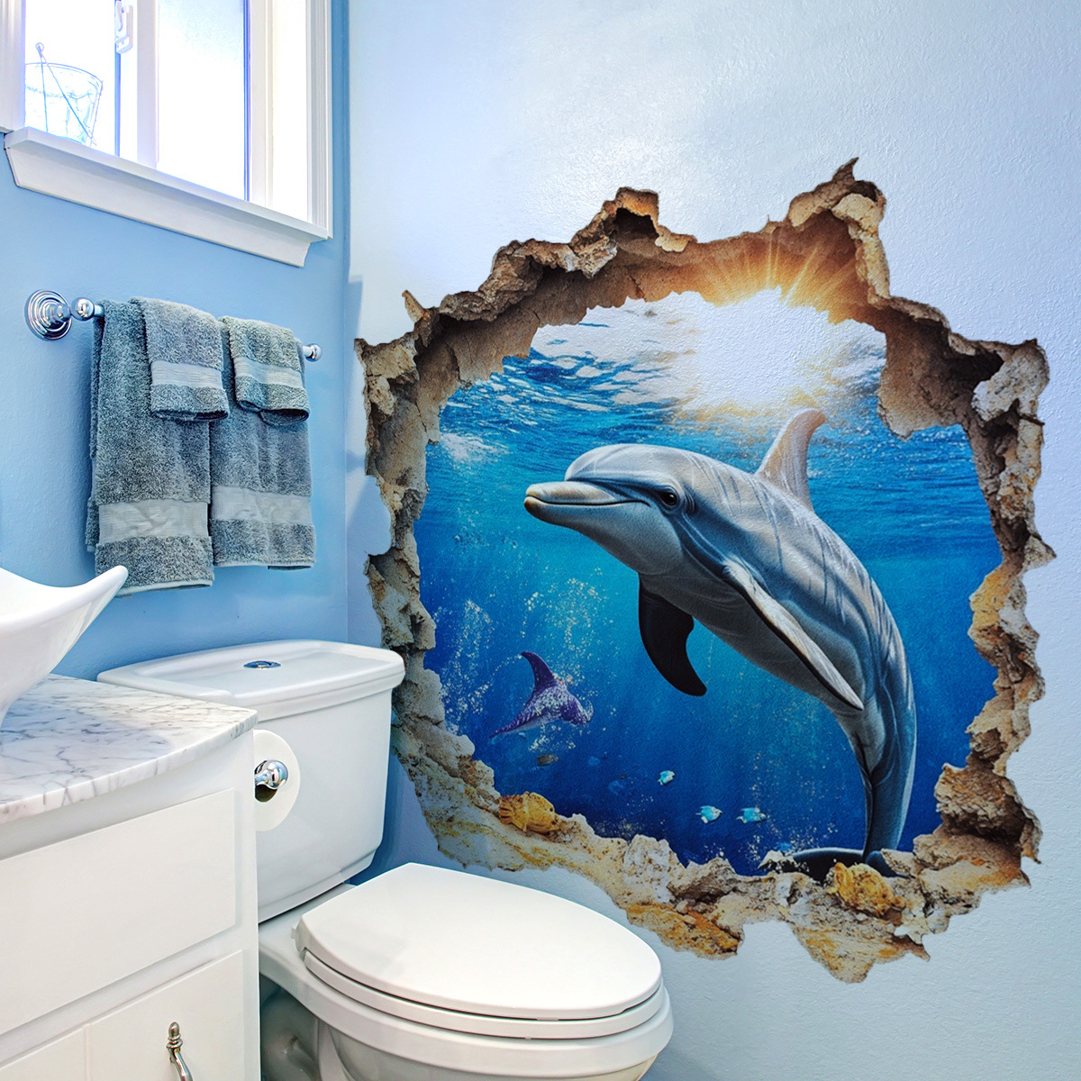 3D Underwater World Dolphin Br - огляд і ціна Home Bathroom Break